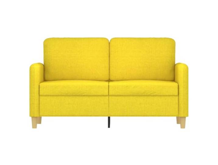 KTHLBRH 2-Sitzer-Sofa, hellgelb, 138 cm, Stoff Schaumstoff, gepolsterte Armlehnen, Metallrahmen, Belastung 110 kg pro Sitzfläche