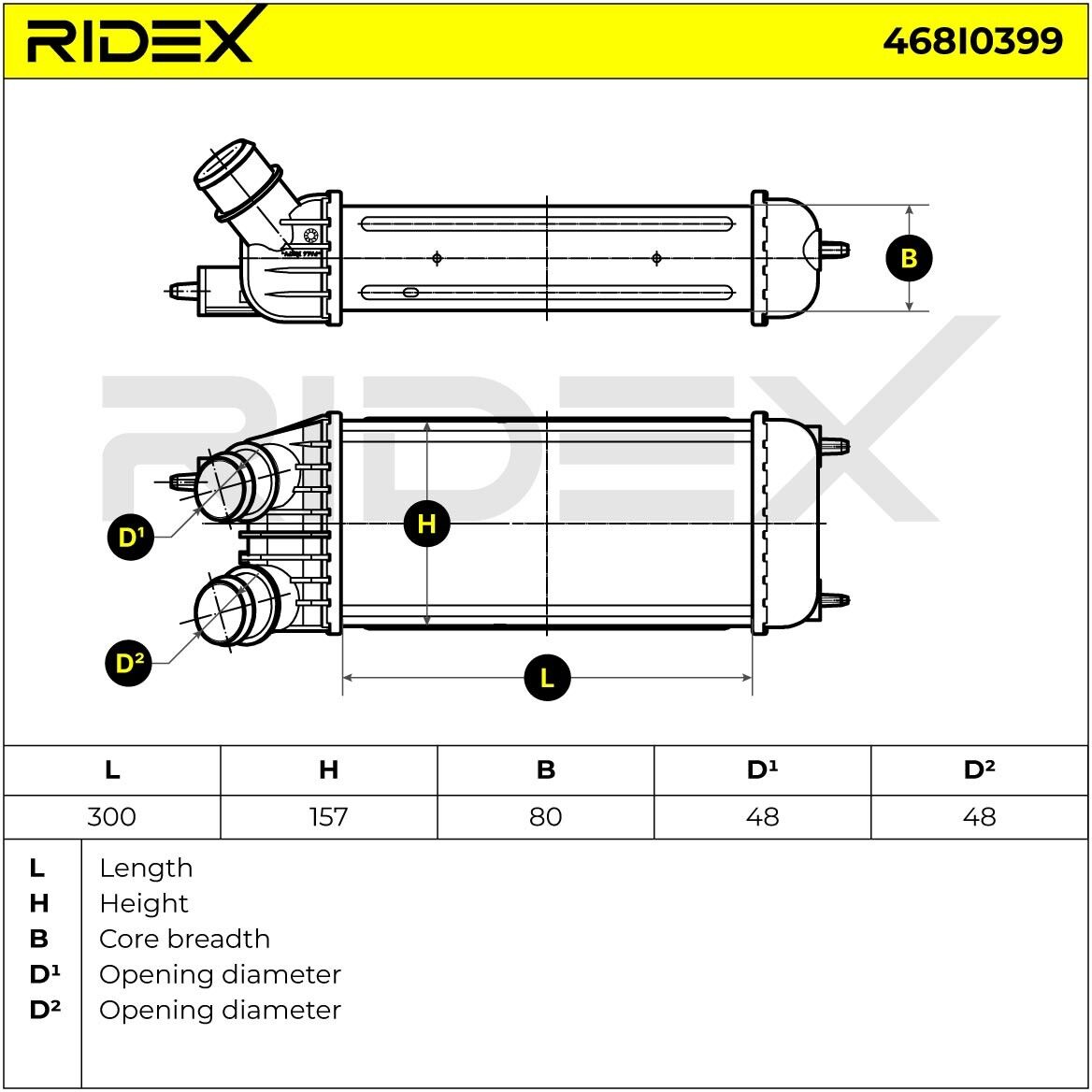 RIDEX 468I0399 Intercooler