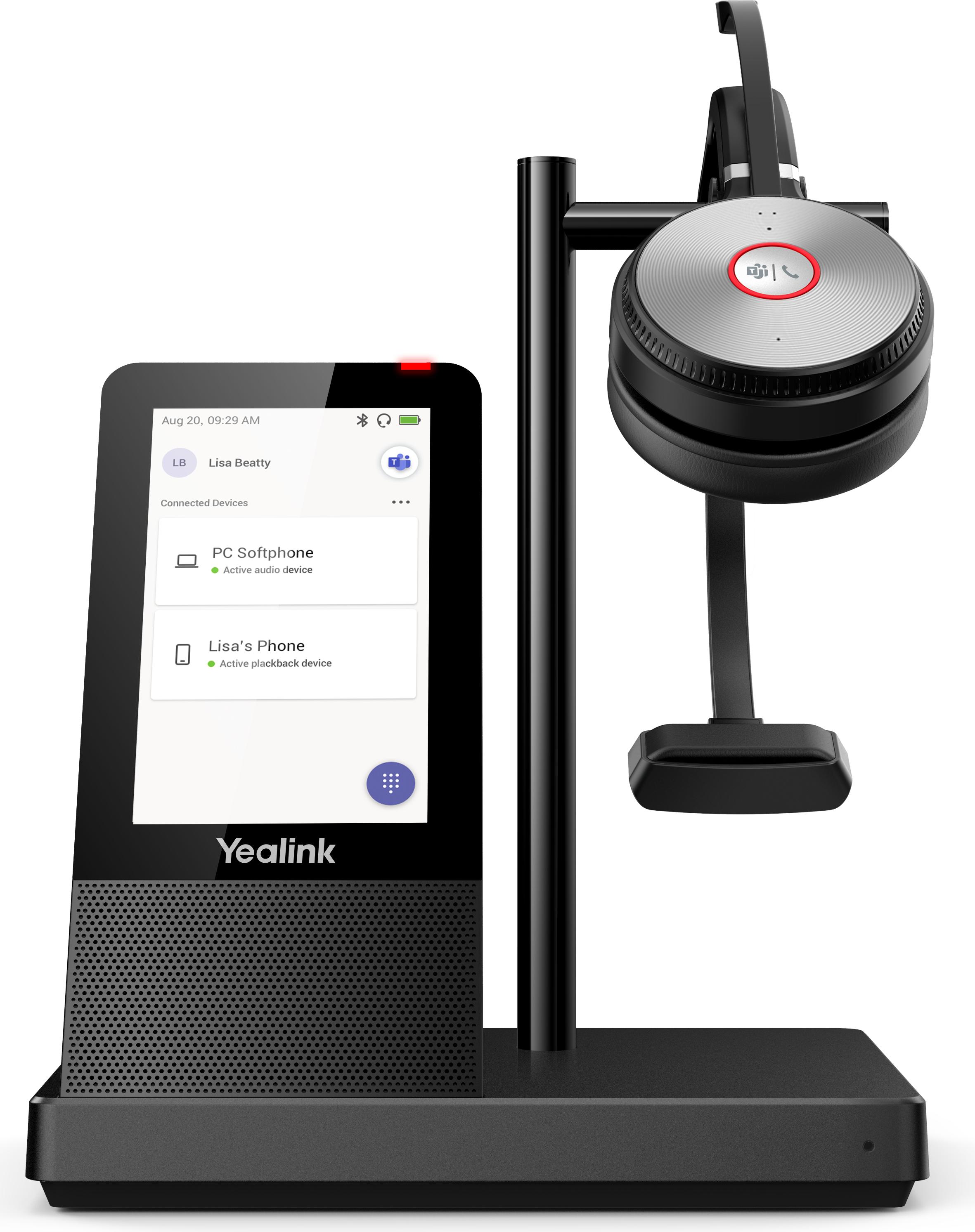 Yealink WH66 Mono Teams, Kabellos, Büro/Callcenter, 20 - 20000 Hz, 478 g, Persönliches Audio-Konferenzsystem, Schwarz