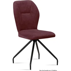 ESSZIMMERSTUHL (4er-Set) Dinnie 51x92x60 Schwarz/Marsala