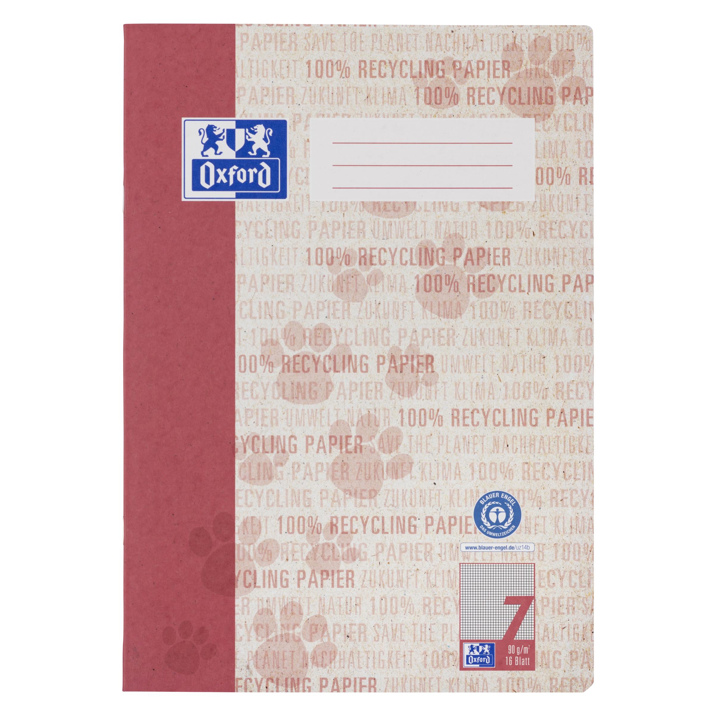 Oxford Recycling Schulheft, A4, Lineatur 7 (A4, Kariert) (400159473)