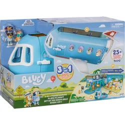 Moose Bluey Verwandlungsspielset Holiday 3in1 Flugzeug-Boot-Hotel