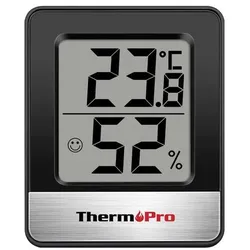 ThermoPro Thermo-/Hygrometer Black, Silver TP49B-3, Thermometer + Hygrometer, Schwarz, Silber