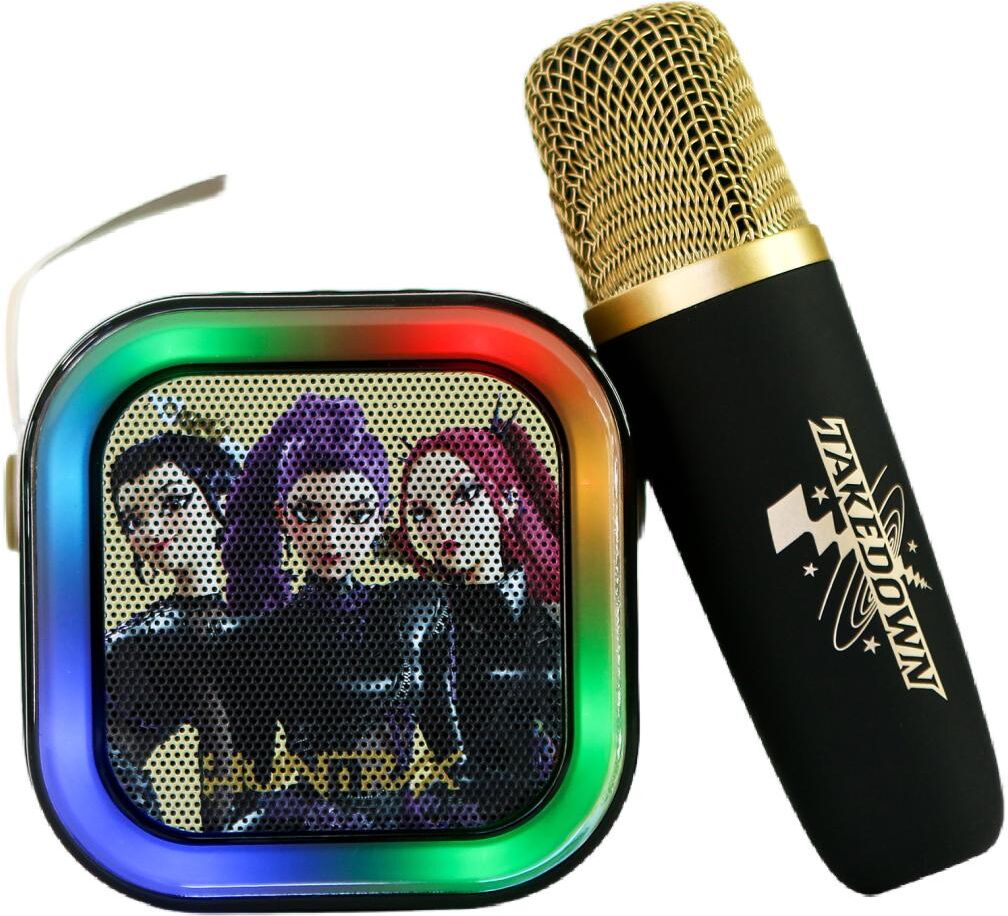 OTL Altavoz con luz led y micrófono con efectos de voz KPOP Demon Hunters Negro.