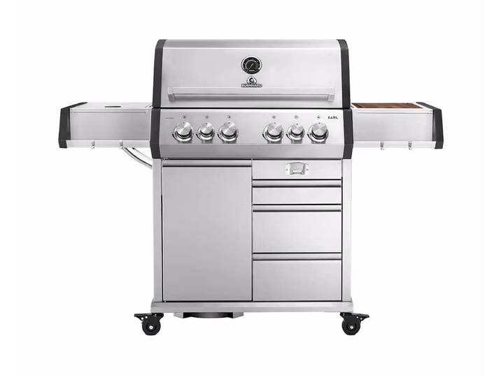 Burnhard Big EARL Premium Gasgrill 4-Brenner Edelstahl – silber