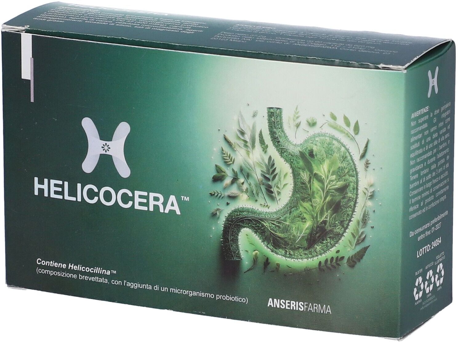 ANSERIS FARMA Srl Helicocera Integratore Alimentare 60 Capsule