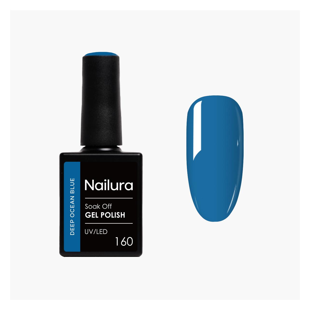 Nailura - Gel Polish 160 - Deep Ocean Blue - 10 ml (Deep Ocean Blue, Gel-Effekt Nagellack, UV-Gel Lack) (70179)
