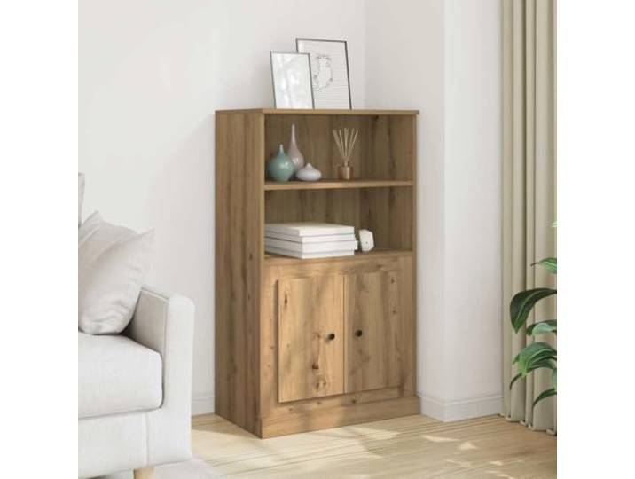 HEFZGDB Stilvolles Highboard für die Wohnzimmereinrichtung in Weiß, 60x35,5x103,5 cm aus Holzwerkstoff mit viel Stauraum, Highboard mit glatter Oberfläche und großer Ablagefläche,