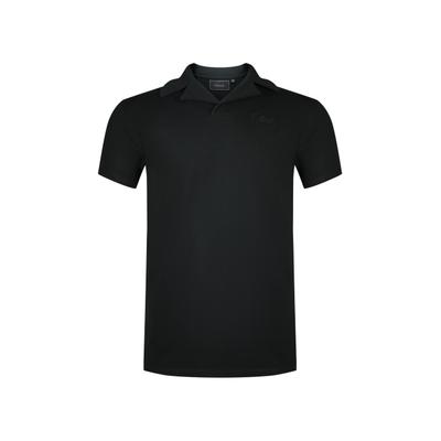 Poloshirt SIKSILK "SikSilk Revere Polo", Herren, Gr. S, schwarz, 95% Baumwolle, 5% Elasthan, unifarben, normal, amerikanischer Ausschnitt, Shirts