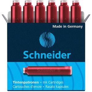 Schneider Füllerpatronen 6602, rot, 6 Stück
