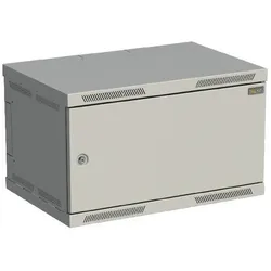 Solarix Wall-mounted distribution cabinet SENSA 6U 400mm, sheet metal door, RAL 7035, SENSA-6U-64-21-G, Serverschrank