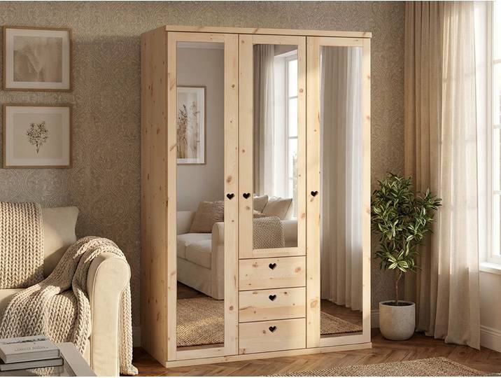 Zirbenschrank „Sandra“ 3-türig Massivholz Zirbe