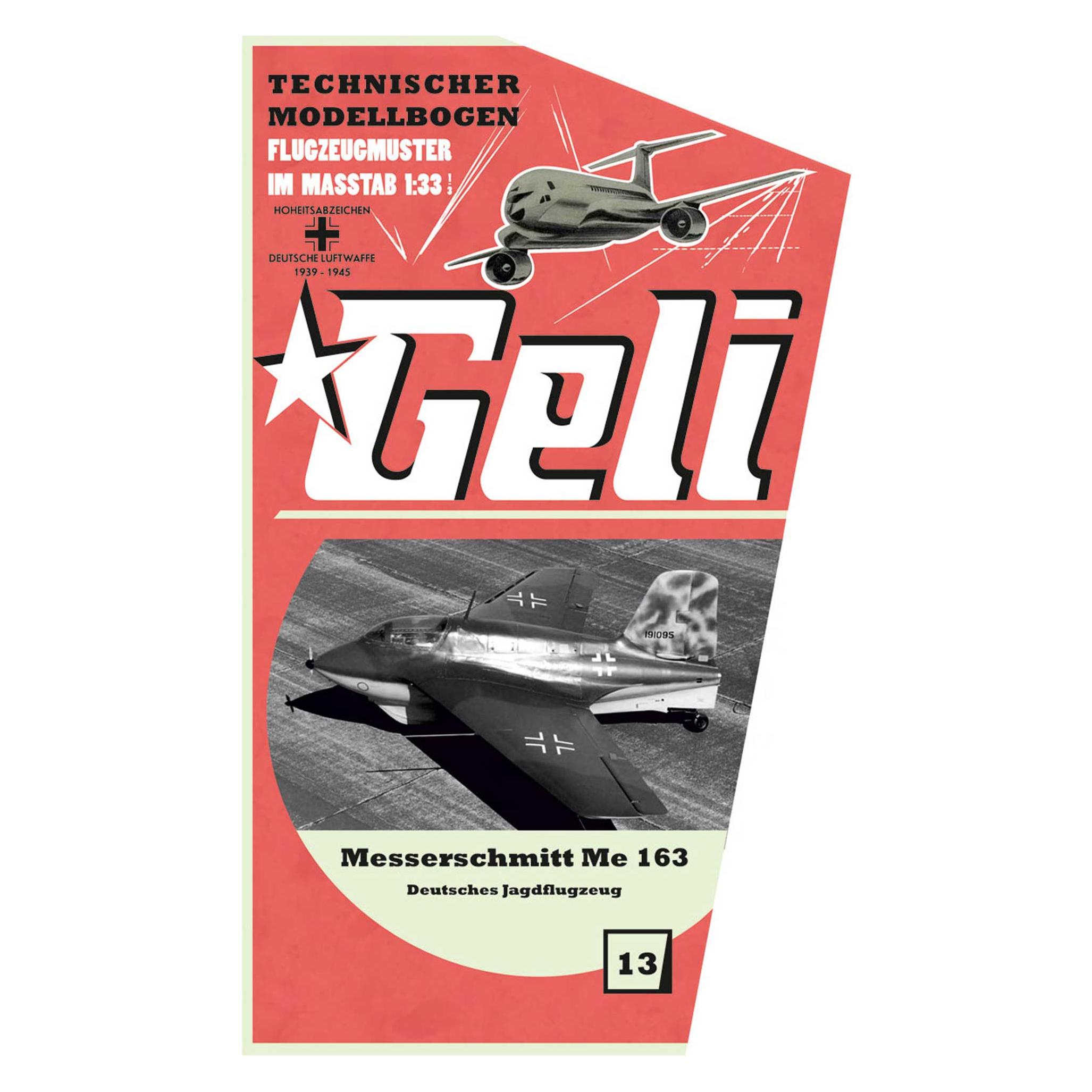 Geli messerschmitt me 163 kartonmodell (34013)