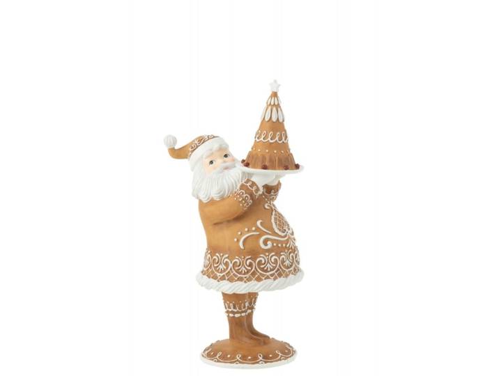 Père noël en résine marron 22.5x16.5x43 cm