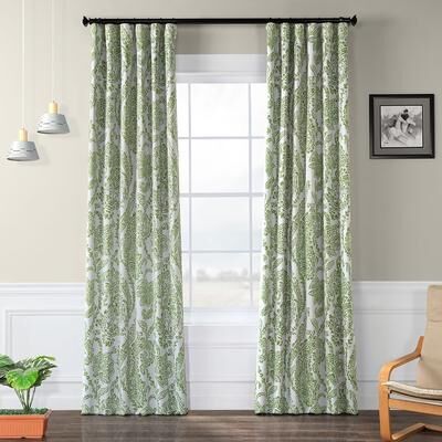 Exclusive Fabrics Tea Time Floral Room Darkening Curtain (2 Panels)
