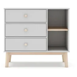 KOMMODE mit 3 Schubladen und 2 offenen Nischen L90 cm - SIMON