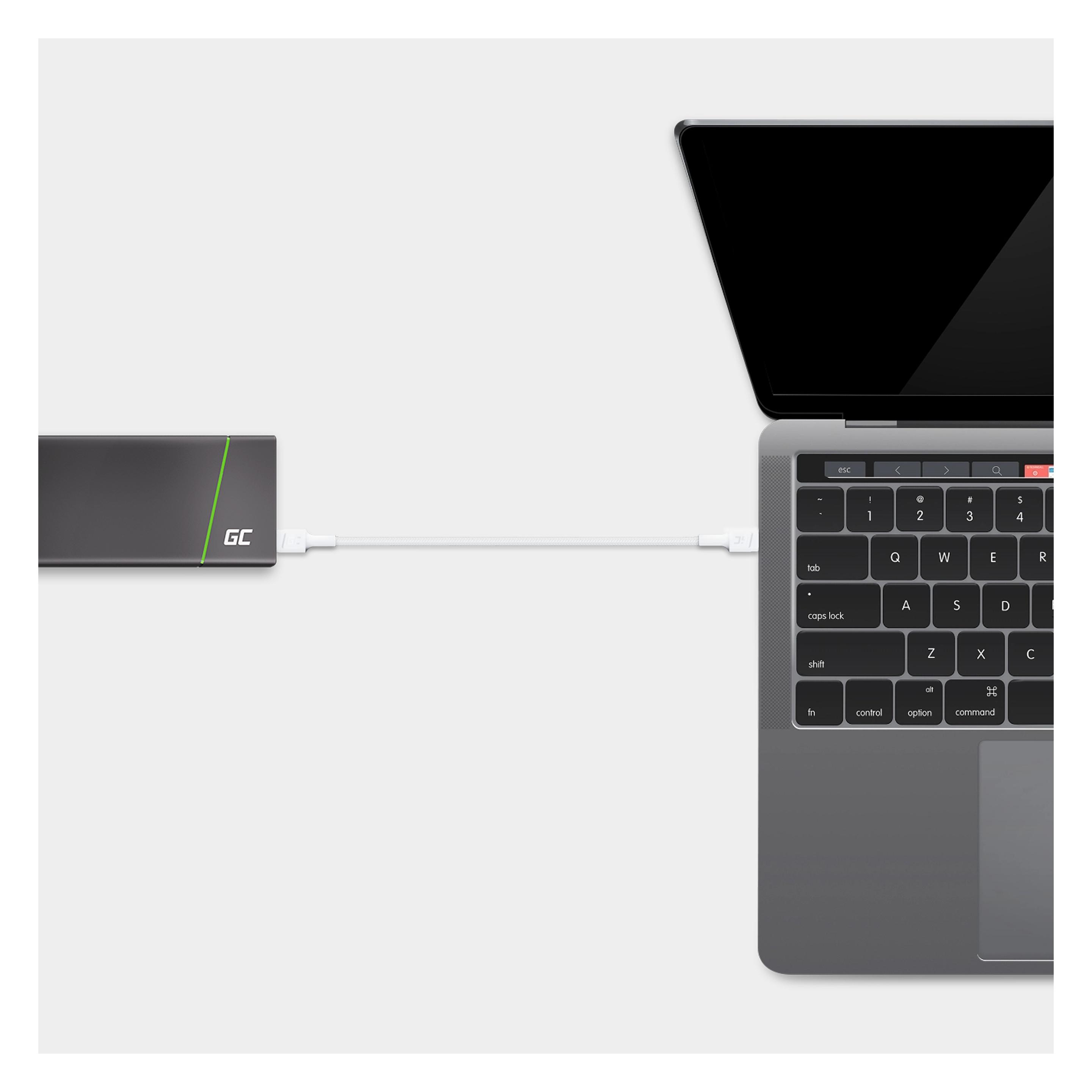 GreenCell KAB USB-C (ST-ST) 2m Green Cell White (2 m, USB 3.2 Gen 1, 60 W) (KABGC29W)