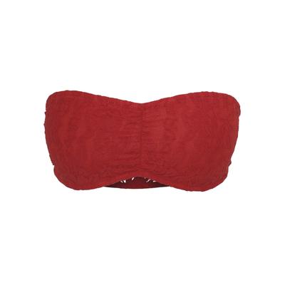 Sport-BH URBAN CLASSICS "Urban Classics Damen Ladies Laces Bandeau", Damen, Gr. XS, Cup 0, rot, 91% Polyamid, 9% Elasthan, BHs Sport-BH