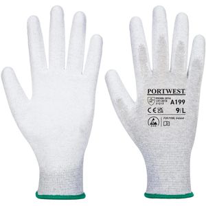 Portwest Arbeitshandschuhe Antistatisch, A199GRRS, PU-Beschichtung, grau, Größe 7 / S