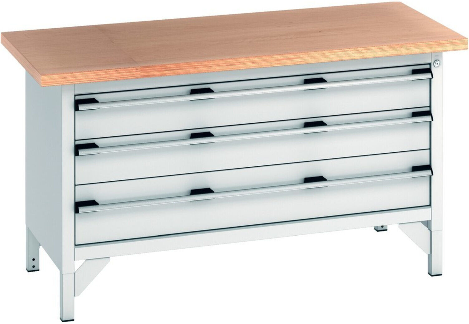 Bott Kastenwerkbank cubio Multiplex-Arbeitsplatte 1500 x 750 x 840mm RAL 7035 (41002169.16V)