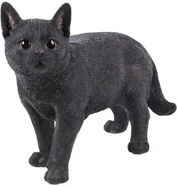 Hi-Line Gift Ltd. Black Cat Walking Looking Left Statue