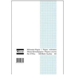 2x Favorit, Heft + Block, Milimeterpapier Block (A4, Kariert)