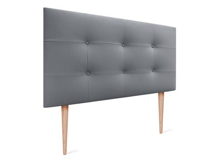 DHOME Kopfteil, gepolstertes Bett Kopfteil 8cm dick. Gepolstertes Kopfteil ACUALINE Stoff und Kunstleder. Bett-Kopfteile (Kuntsleder Grau, 95x115cm Mit Füßen (Betten 80/90))