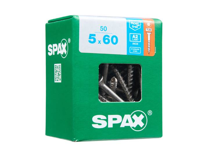 Spax Senkkopf-Holzschraube A2 Rostfrei 5 × 60 mm 50 Stück