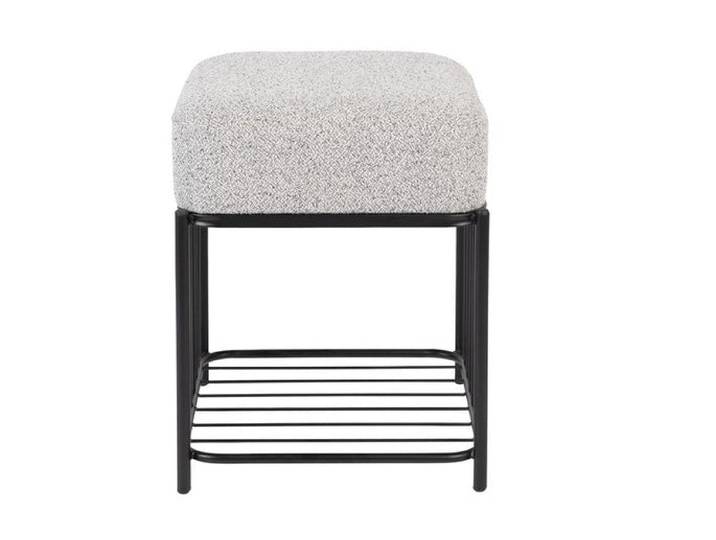 Beistellhocker Milou Square – aus Polyester in Grau - Grau - Luxusbetten24
