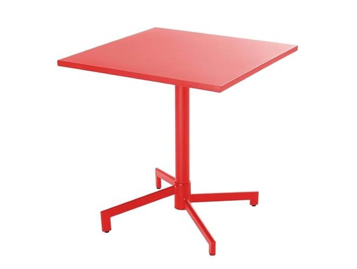 Oviala Table de Jardin carrée bistrot avec Plateau Rabattable 70 cm Rouge - Palavas