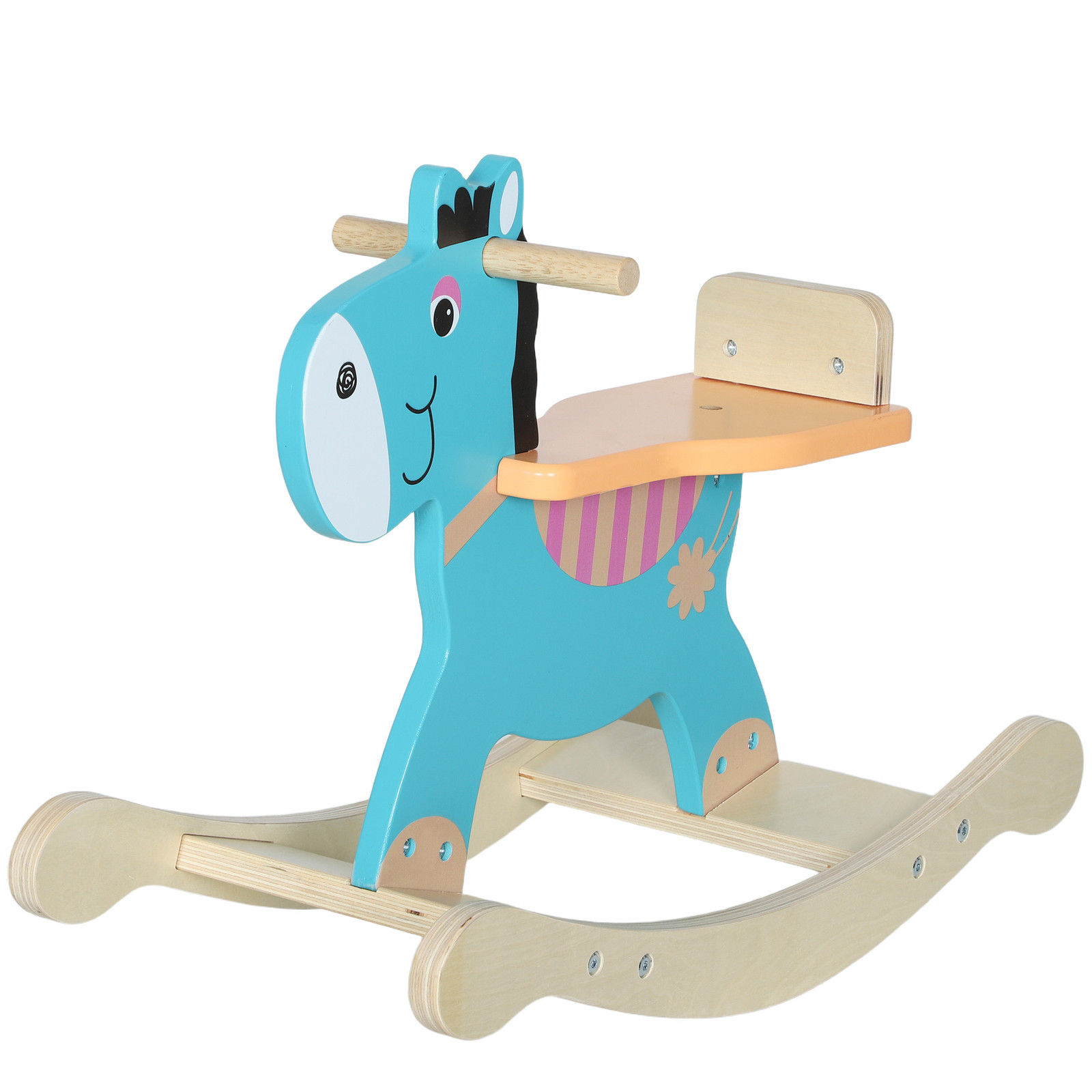 AIYAPLAY Schommeldier Ezel voor Baby's en Peuters, Donkergroen, B/D/H: 59 x 27 x 43 cm