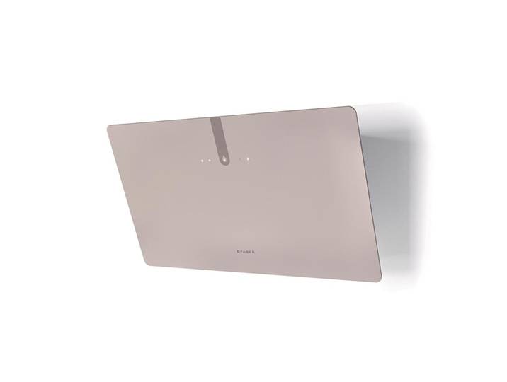FABER hotte murale GLAM LIGHT ZERO DRIP PLUS (Sable opaque - Verre et acier, cheminée blanche)