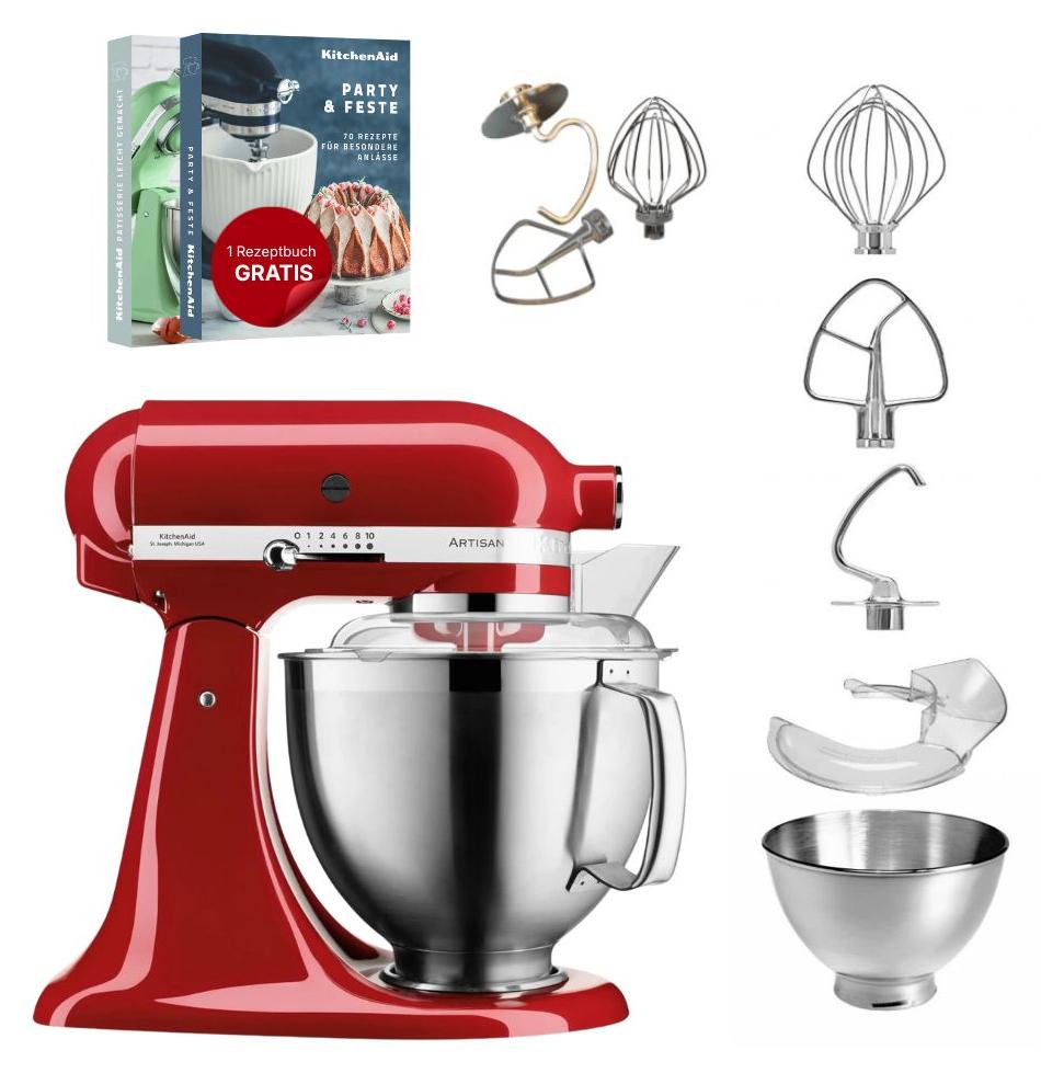 KitchenAid 4,8 L 5KSM185 Artisan Küchenmaschine Tschimmlover Empire Rot