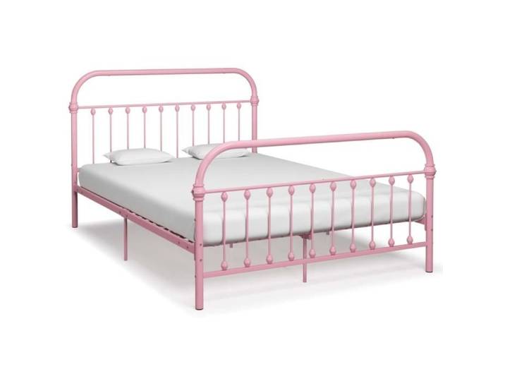 Cadre de lit en métal - MEUBLE - 140x200cm - Rose - Contemporain