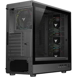 Itek MESHCORE 36B (ATX, mATX, Mini-ITX), PC Gehäuse, Schwarz