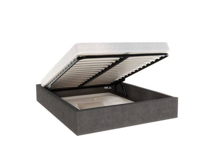Lit coffre ORLANDO 120x200 - Sommier inclus Gris foncé