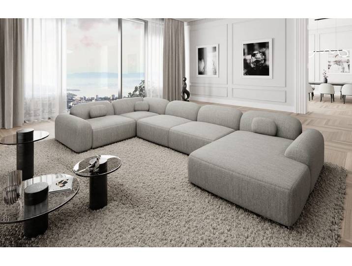Wohnlandschaft Barcelona U-Form aus Stoff