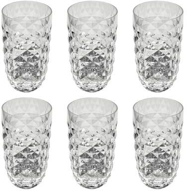 Abode Homewares Diamond Cut Acrylic Drinking Glass - 23 oz - Set of 6