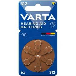 Hearing Aid 312, 6er Blister, Hörgeräte-Batterien