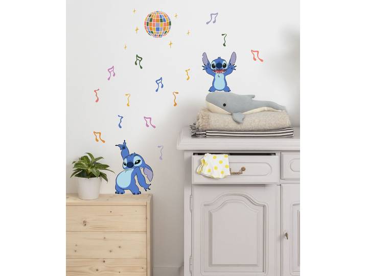Wandtattoo KOMAR Stitch Music - Grösse 50 x 70 cm , bunt, Disney, Folie, Wandtattoos, Wandtattoo, selbstklebend, Wandsticker, Kinderzimmer