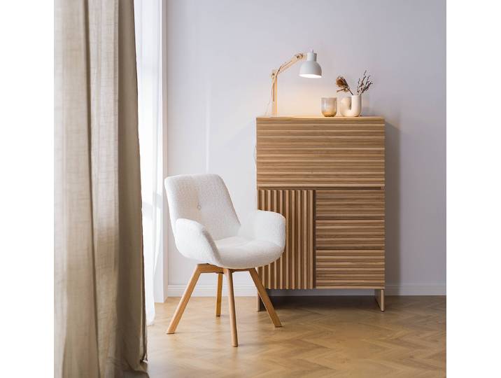 Chaise rembourrée VISCOUNT 61 x 84 x 61cm Blanc/Blanc