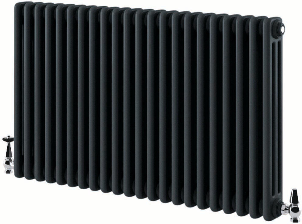 White Stone Horizontal Traditional Colosseum Radiator Black 600cm H x 1010cm W x 100cm D
