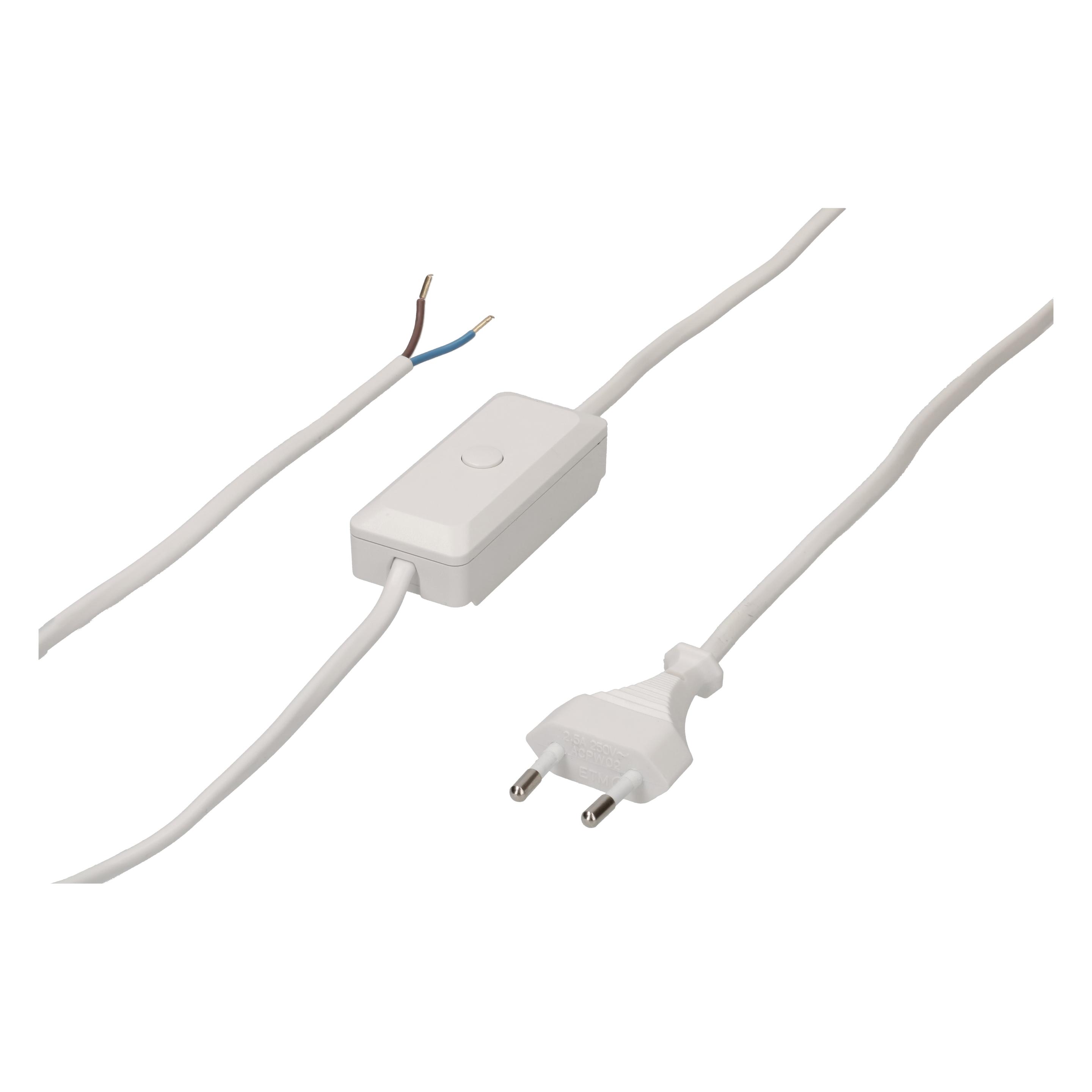 Max Hauri TDLF-Netzkabel H03VVH2-F2x0.75 Typ 26 mit universal Schnurdimmer (166206)