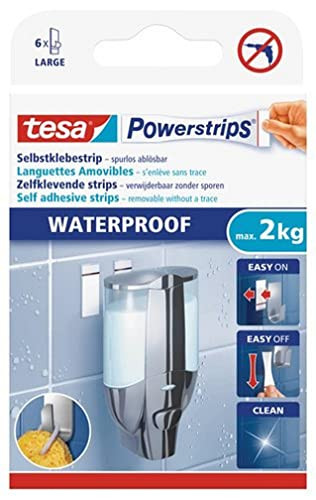tesa Powerstrips Waterproof Dubbelzijdige Strips Large 1 x 6 stuks