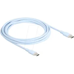 DELOCK 81235 - USB 2.0 Kabel, C Stecker > C Stecker, Silikon, blau, 2,5 m