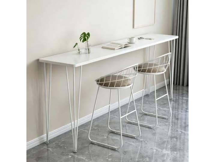 KEIFCUACLA Schmaler Bartisch, Thekentisch mit Haarnadel‑Metallbeinen Platzsparend, stabile Konstruktion, langlebiges Wohnmöbel, geeignet für Wohnzimmer, Esszimmer, Hausbar