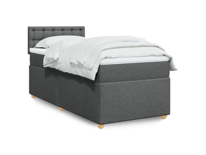 RJPLMFV Lattenrost mit Matratze, Dunkelgrau, 80 x 200 cm Weiches Polyestergewebe, individuelle Taschenfedern, abnehmbarer Bezug, waschbar, reduziert die Übertragung der Bewegung