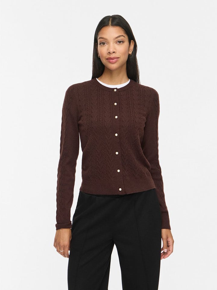 Vila Cardigan "Kerry" in Braun - XXL