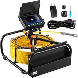 VEVOR Kanalkamera, 50 m, 10,9 cm Rohrinspektionskamera mit Beleuchtung – 6 einstellbare LEDs, 16-GB-Karte, 3-facher Zoom & 8500-mAh-Akku mit hoher Kapazität, IP68  Sanitärkamera für Abwasserrohre