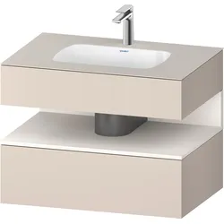 Duravit Collection One Einbauwaschtisch mit Konsolenwaschtischunterbau, 800x550x600mm, Nische Weiß Supermatt, QA4785084910000, Farbe: Taupe Matt